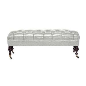 Williams Sonoma Home Fairfax Bench, Turned Leg with Tufted Top, Faux 