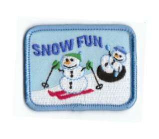 Girl Boy Cub SNOW FUN Hill Patches Crests Badges SCOUT GUIDES tubing 