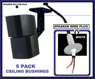 WHITE SPEAKER WIRE/CABLE CEILING BUSHINGS/PLUGS  