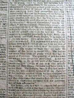   of 1812 newspaper CREEK INDIAN WAR BEGINS Battle of Burnt Corn ALABAMA