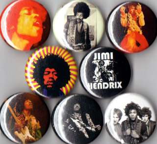 Jimi Hendrix 8 pin buttons badges guitar experience new  