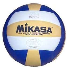   Leather FIVB Size 4 Volleyball   Blue/Yellow/White