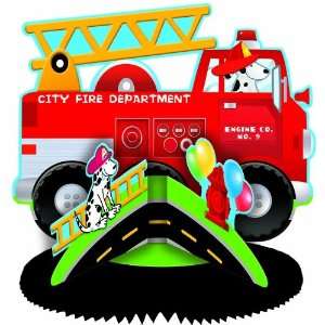  Fire Engine Fun Honeycomb Centerpiece [Toy] Toys & Games