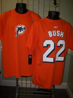 Miami Dolphins Reggie Bush ORG Jersey T Shirt sz Small  