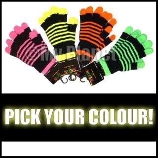 MAGIC GLOVES NEON 2 IN 1 REGULAR & FINGERLESS 1 SIZE FITS ALL PICK 