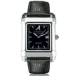   Mens Swiss Watch   Black Quad with Leather Strap