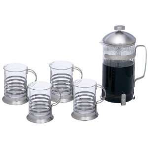   5Pc Set By Wyndham House&trade 1.06qt (1L) French Press Coffee/Tea Set