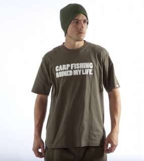 DIEM ANGLING CARP FISHING RUINED MY LIFE T SHIRT GREEN  