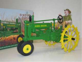 Up for sale is a 1/16 JOHN DEERE Model A with figurine, Foxfire Farm 