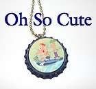 OhSoCute Phineas and Ferb bottle cap necklace