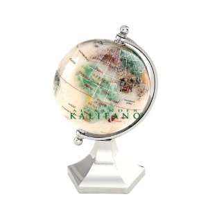  Gemstone Globe 3 Contempo Silver Arch & Base   White Opal 