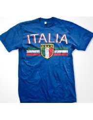 Italia Crest International Soccer T shirt, Italy Soccer Mens T shirt