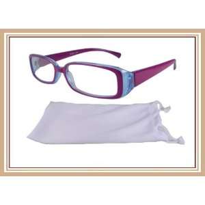  Reading Glasses AH 1 Reader Purple Plastic Frame With 