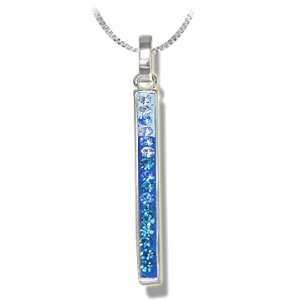  Ashley Arthur .925 Silver Indicolite Crystal Stick Pendant 