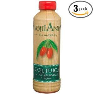 GOJILANIA Goji Juice All Natural Beverage, 1.2 Pound Bottle (Pack of 3 