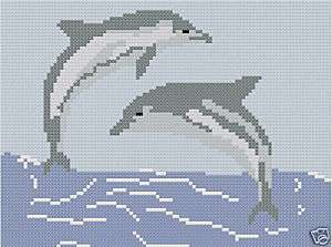 Leaping Dolphins 20X27 Latch Hook Kit  