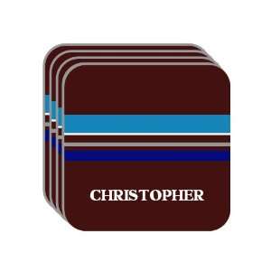   CHRISTOPHER Set of 4 Mini Mousepad Coasters (blue design) Everything