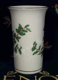 Lenox China HOLIDAY Christmas Vase 7.5 Tall Early Mark  