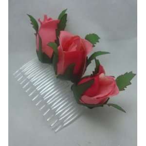  NEW Light Pink Rose Bud Hair Comb, Limited. Beauty