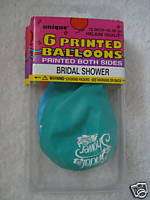 Bridal Shower Printed Latex Balloons NIP Party Deco  