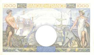 France 1000 F Commerce and Industry 1940 UNC  