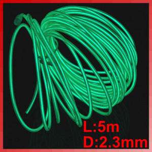 5m Neon Green Flash Glow Light EL Wire Rope 110 220V AC  