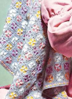 Vintage Crochet PATTERN Baby Afghan Blanket Motif Block  