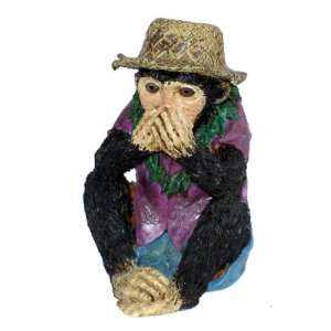  Hawaiian Hula Boy Monkey Speak No Evil Statue