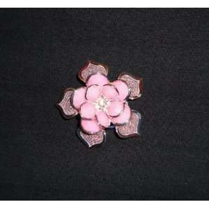  Pink flower hijab pin 