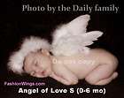   wings w/elastic marabou halo 0 6m newborn baby angel costume props