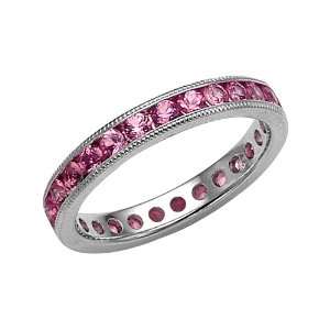 Karina B(tm) Genuine Pink Sapphire Eternity Band With Millgrain in 