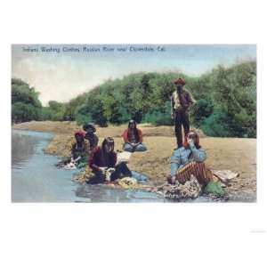  View of Indians Washing Clothes in the Russian River 