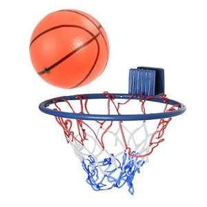   Rubber Mini Basketball Toy w Nylon Net Hoop for Kids Toys & Games