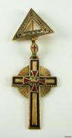   TEMPLAR   10k Gold Antique Masonic York Rite Vintage Cross Medal JEWEL