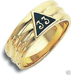 Masonic Scottish Rite 33rd Degree Ring 10K New 8.5mm  