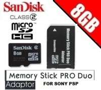 SANDISK 8GB MEMORY STICK PRO DUO MICRO CARD MS FOR PSP  