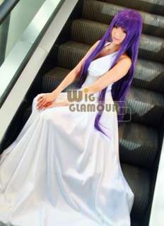 100cm Saint Seiya Athena Stunning Cosplay Long Purple Hair Wig MB316 