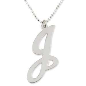  Sterling Silver Large Initial Script Pendant Jewelry