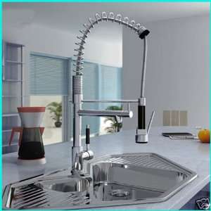   Chrome Pull Out Spray Kitchen Sink Faucet Tap Mixer 