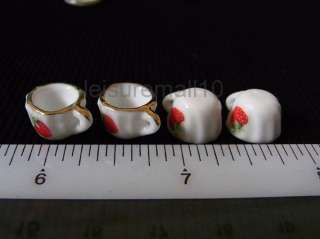 Dollhouse Miniature Ceramic Tea set Strawberry Kitchen Tableware Cup 1 