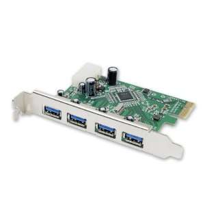  IO Crest 4 Port USB 3.0 PCI Express x1 Controller Card SY 