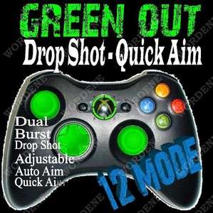   12 Mode RAPID FIRE Modded Xbox 360 Controller Drop Shot OPS Green LEDs