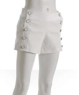 ADAM white stretch twill sailor shorts  