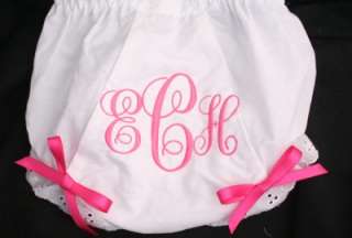 Personalized Monogrammed Girl Diaper Cover Fancy Script  