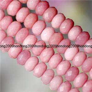 5x8mm Faceted Pink Morganite Gemstone Abacus Loose Bead 15AAA  