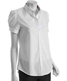 style #311611401 Burberry Brit white cotton puff sleeve shirt