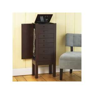  Dark Mahogany Chase Jewelry Armoire with Charging Station 