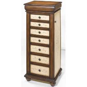  Heritage 7 drw Jewelry Armoire 46.5hx20wx17 Brown 