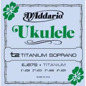 DAddario Ukulele Titanium Soprano, EJ87S 