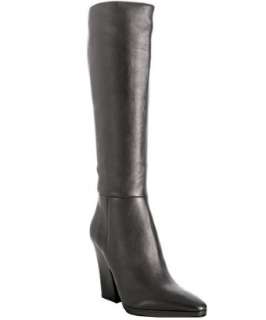 Prada gunmetal calfskin knee boots   